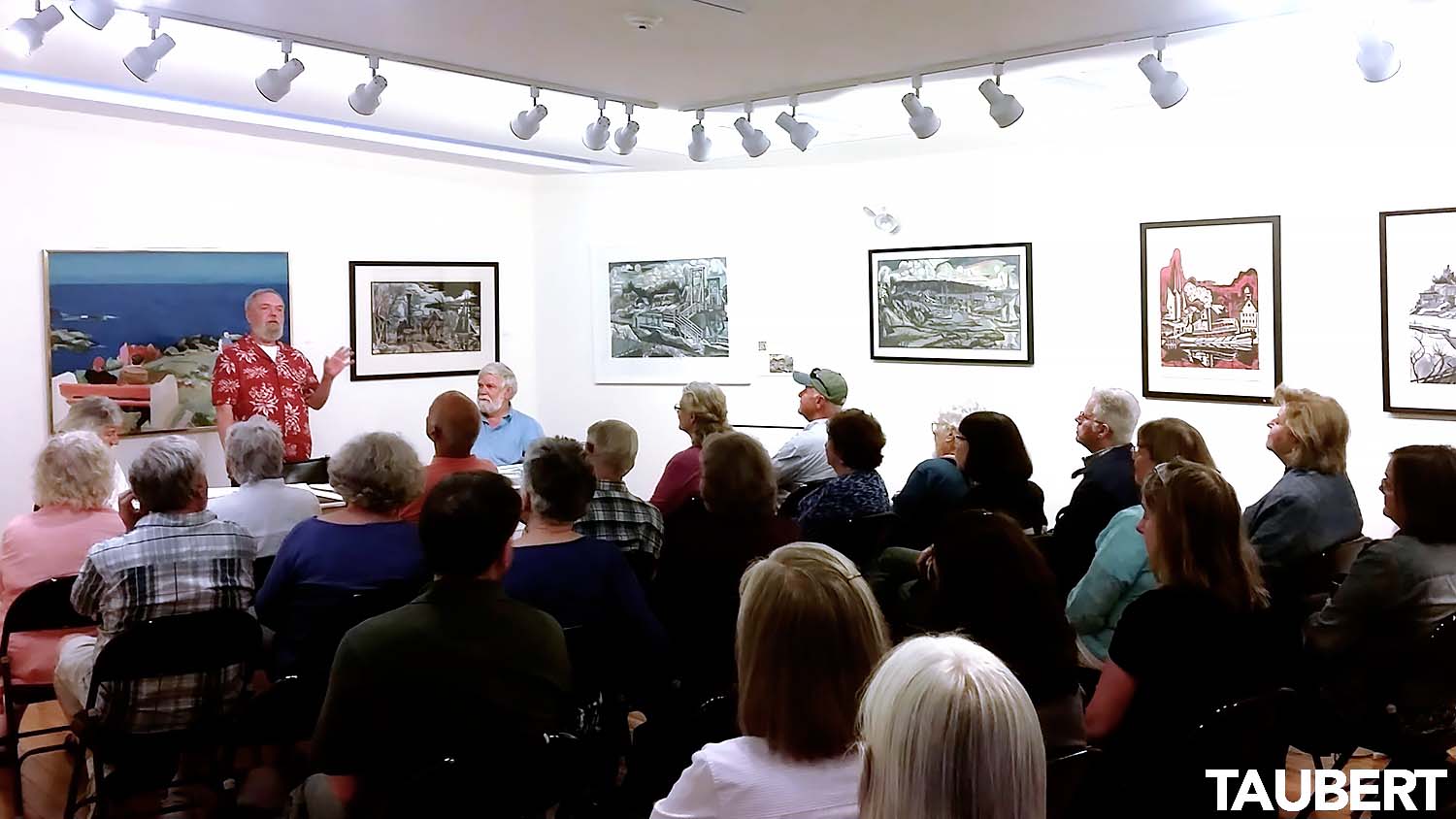 Barn Gallery - Ogunquit Art Association artists Norman West and Don Gorvett in 2015 - photo by Eric J Taubert